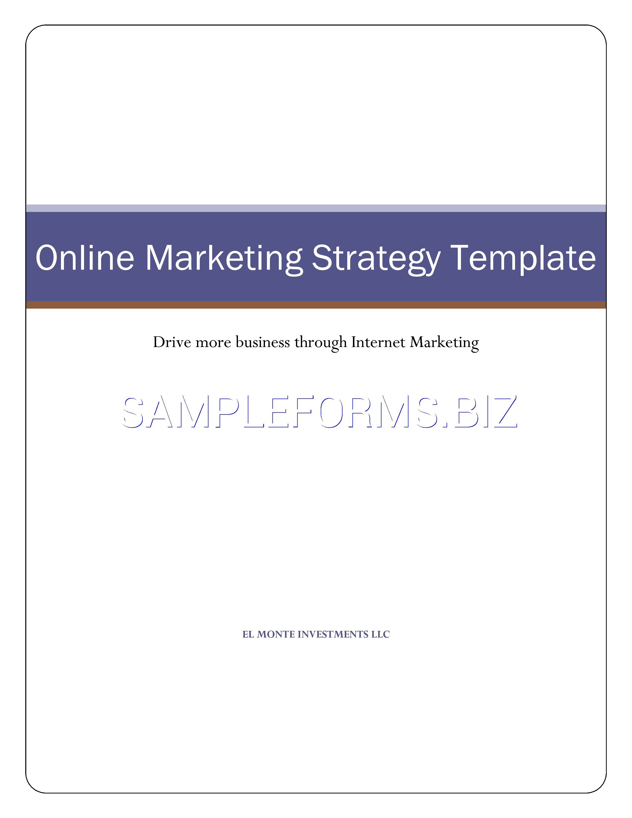 Preview free downloadable Marketing Strategy Template 2 (Online) in PDF (page 1)